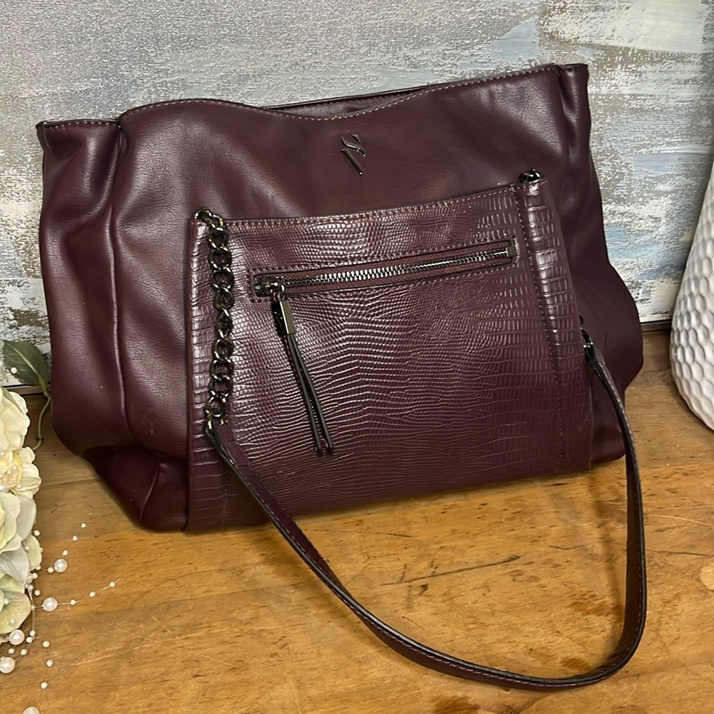 Simply Vera by Vera Wang deep wine colored Mob Wife shoulder bag